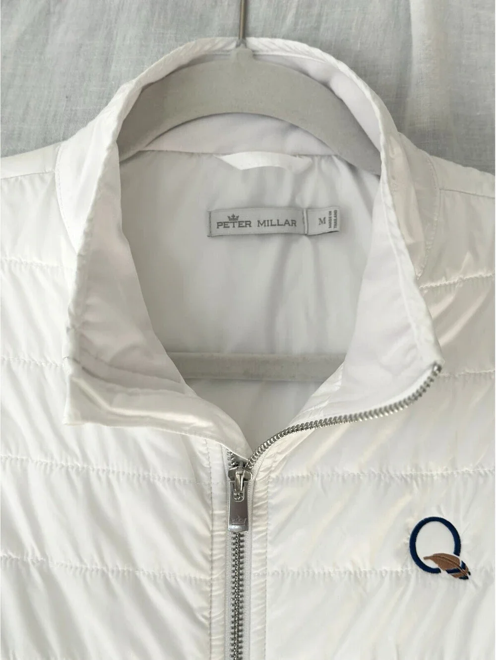 Peter Millar Golf Vest Womens Medium White Fuse Elite Zip Puffer Powerade Logo
